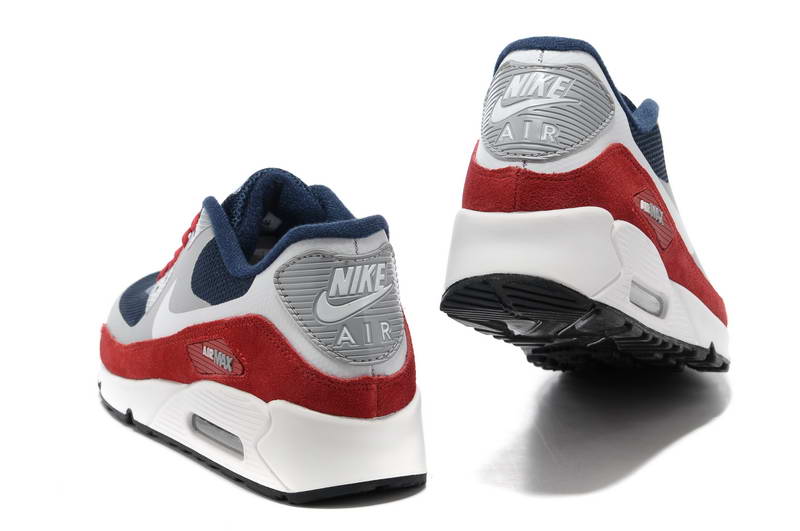 Air Max 90 Hyperfuse chaussures des femmes de fourrure Dk bleu rouge (3)